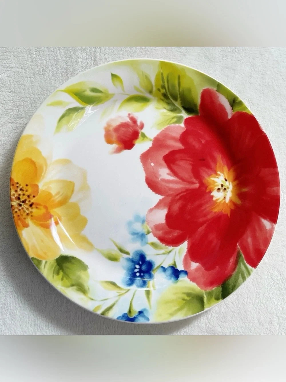 Pier 1 Amelia Set of 2 Salad Plates 8.75” Ironstone Floral Garden Dinnerware
